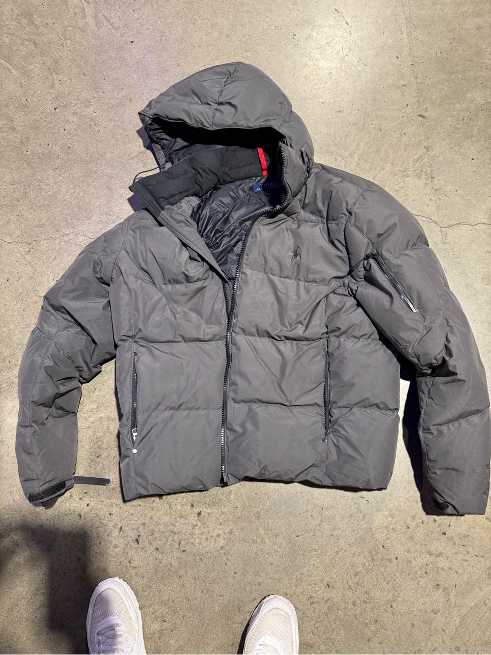 Ralph Lauren Charcoal Quilted Hooded Puffer Jacket